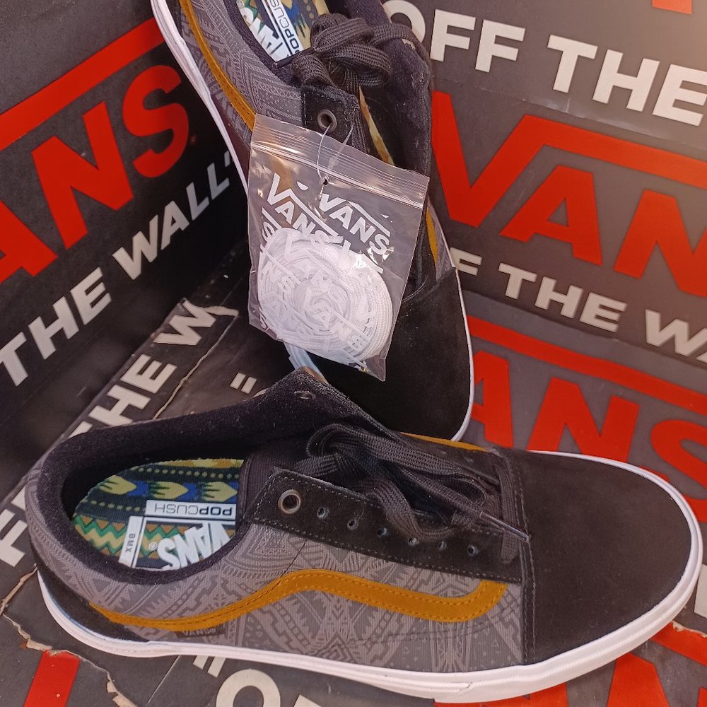 Vans Men's 8/Women's 9.5 BMX Old Skool Courage Adams Black/Gold VN0A5JIPACQ